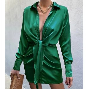 only used once satin shirt dress